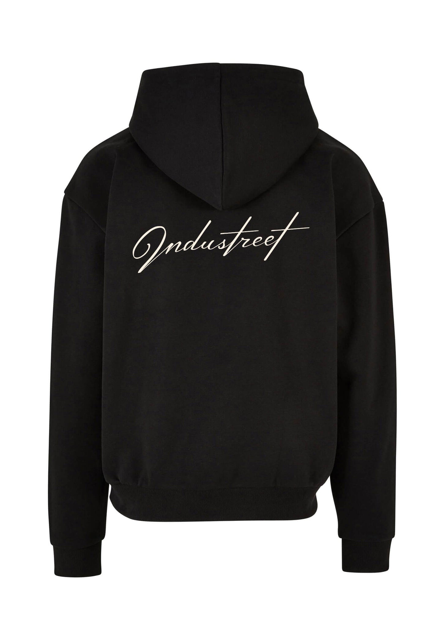 Dos du pull broderie premium noir, matière épaisse et chaude.