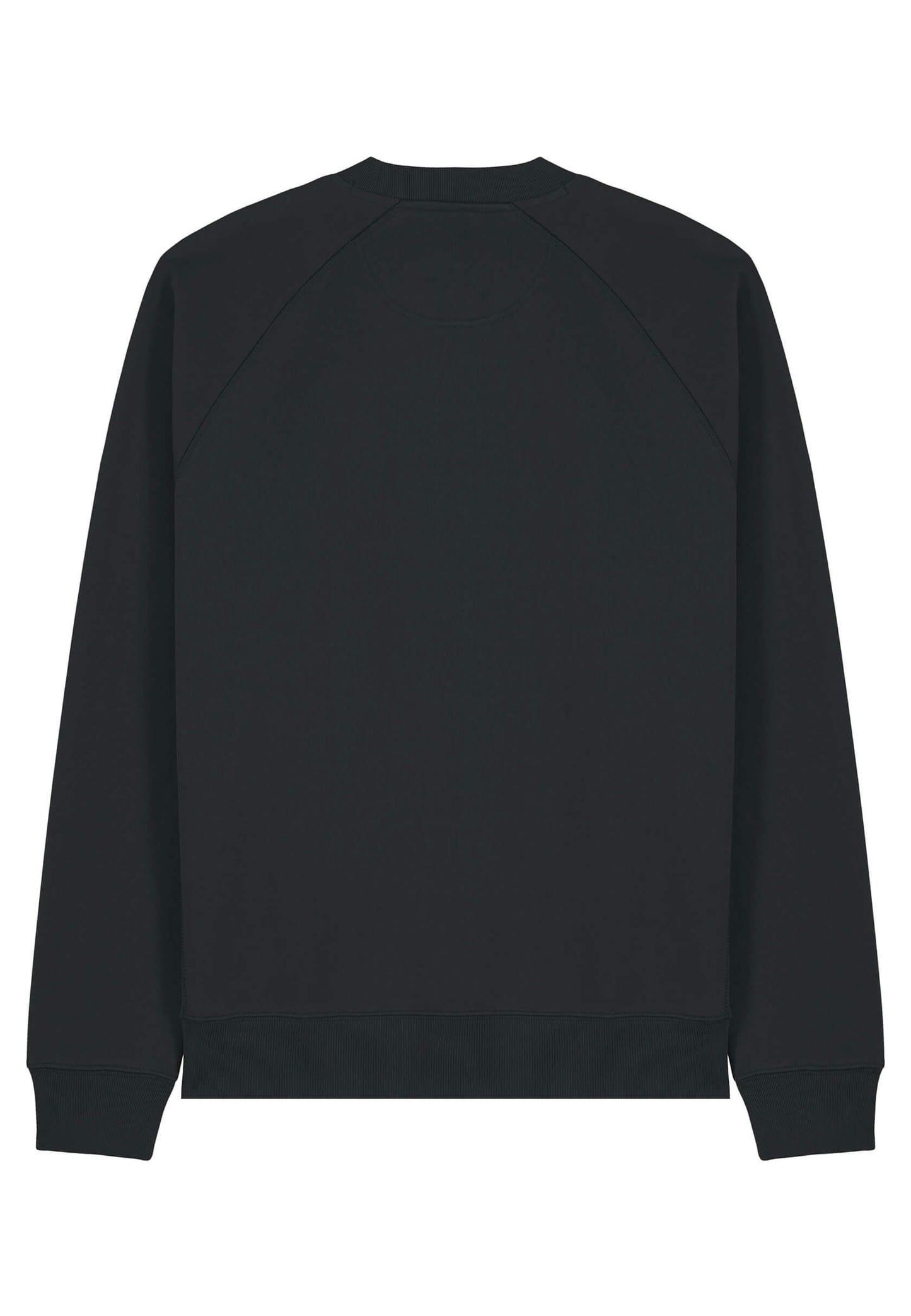 Dos du sweat-shirt élégant noir, coupe droite et épurée.
