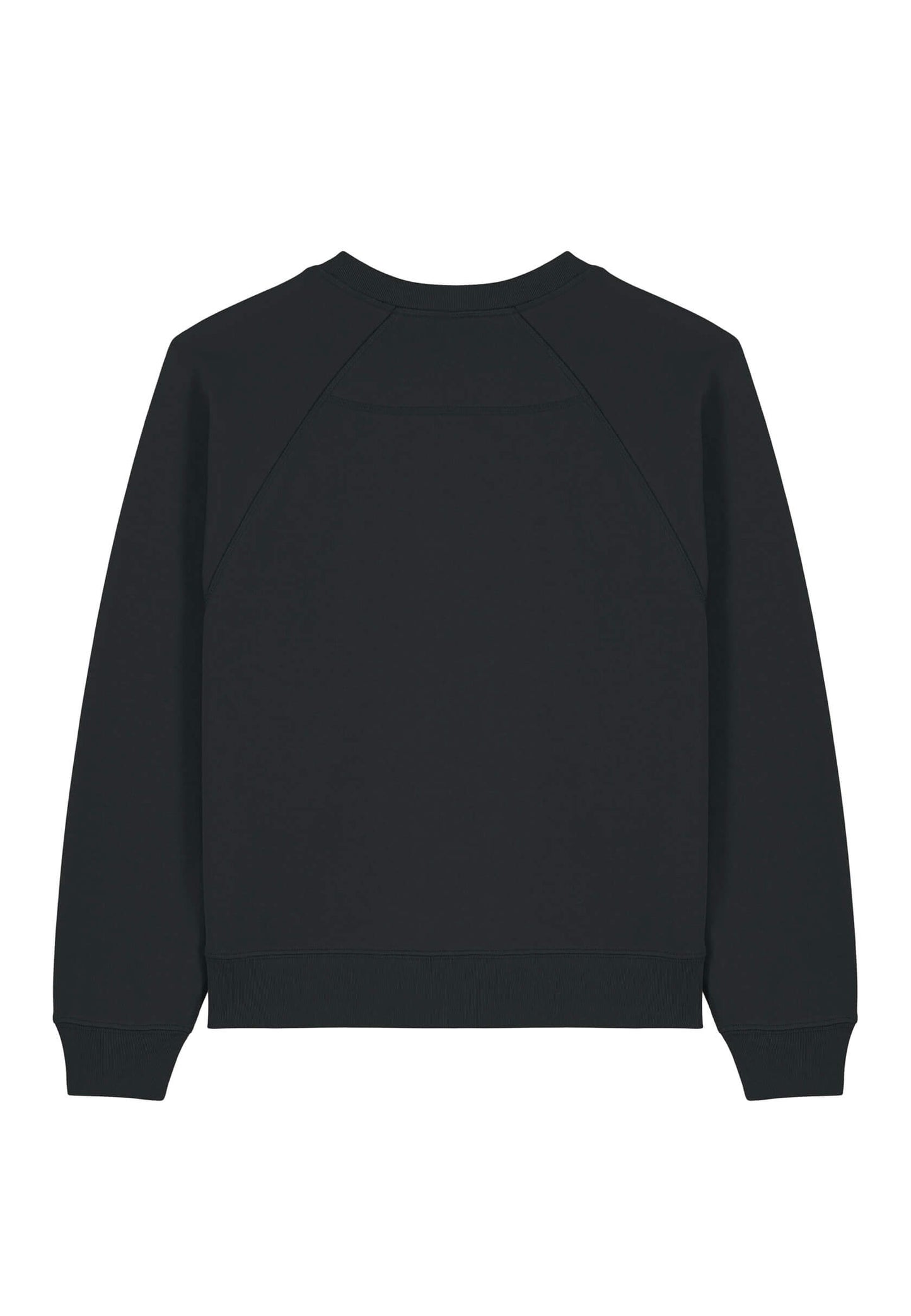 Dos du sweat-shirt élégant noir femme, confort et finition soignée.