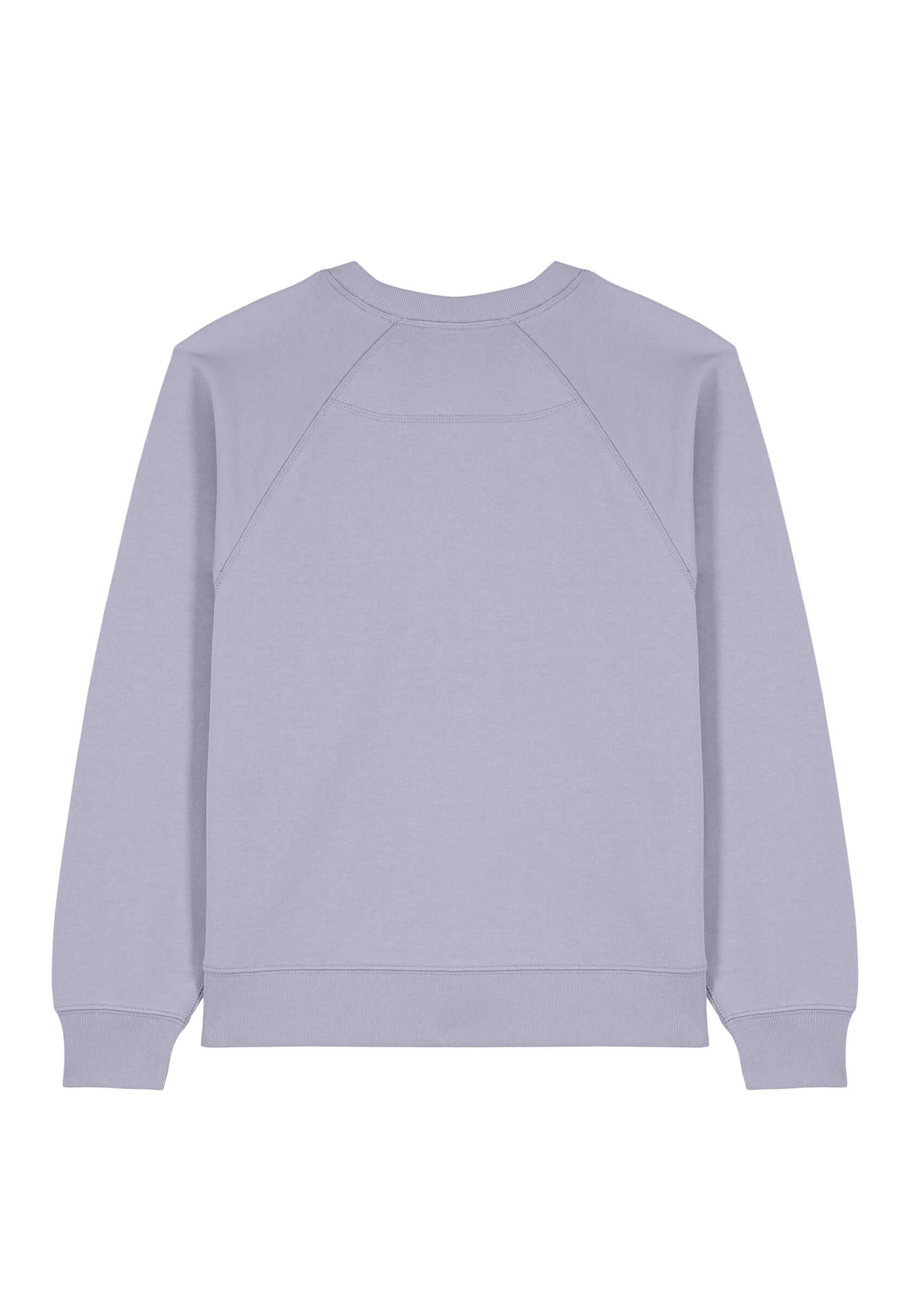 Dos du sweat-shirt élégant violet pâle, coupe confortable.
