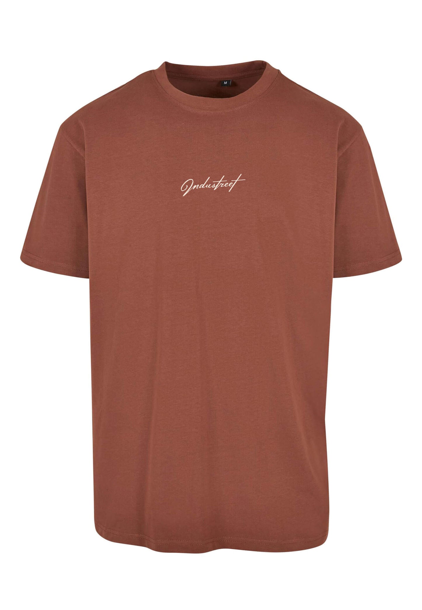 T-shirt broderie premium marron, style streetwear et confortable.