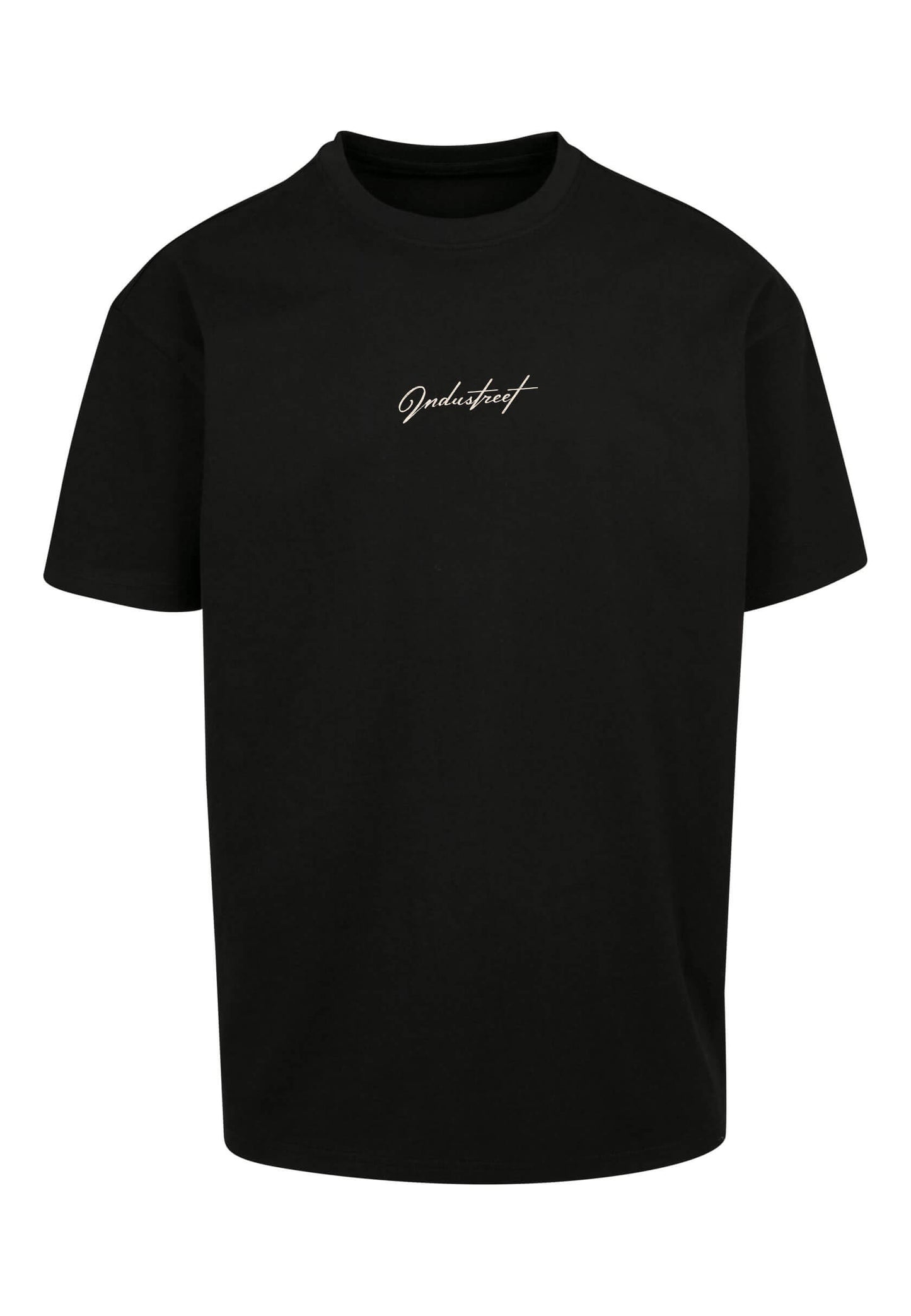 T-shirt broderie premium noir, finition soignée.