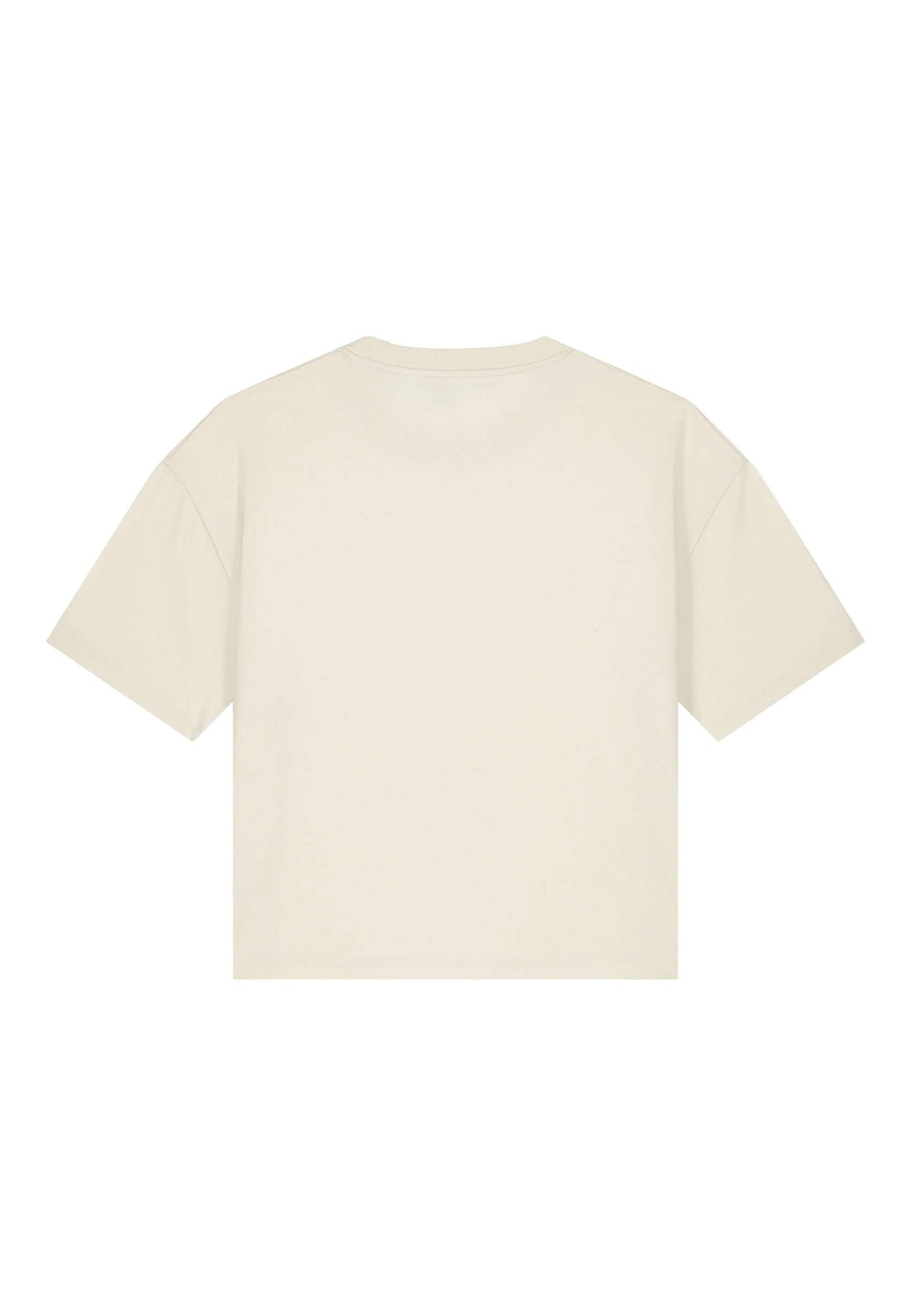 Dos du t-shirt brodé beige femme, couture fine et confort.