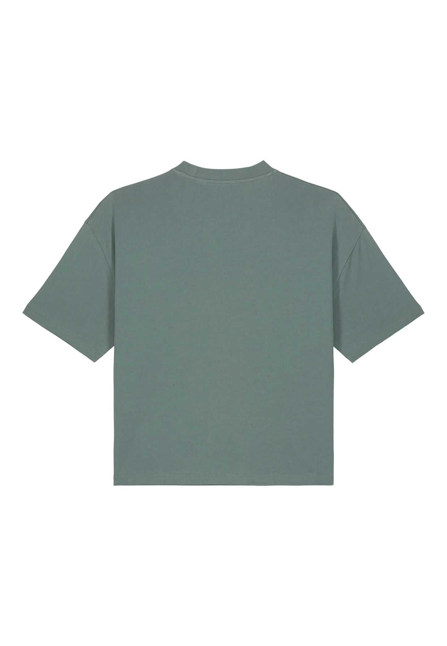 Dos du t-shirt brodé vert pour femme, tissu respirant.