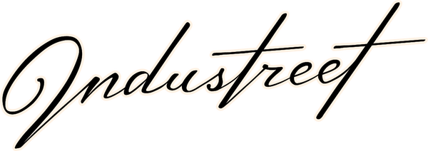 Logo noir Industreet Signature, design minimaliste et percutant.