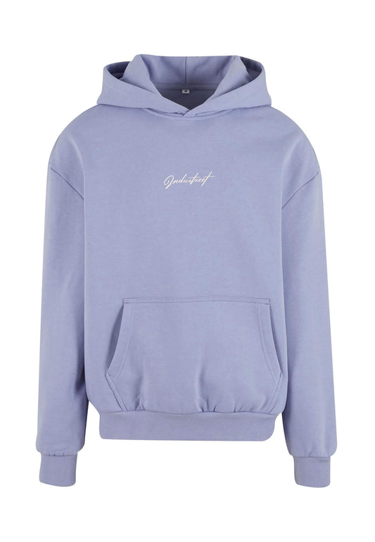 Pull broderie premium violet pâle, style moderne et cosy.