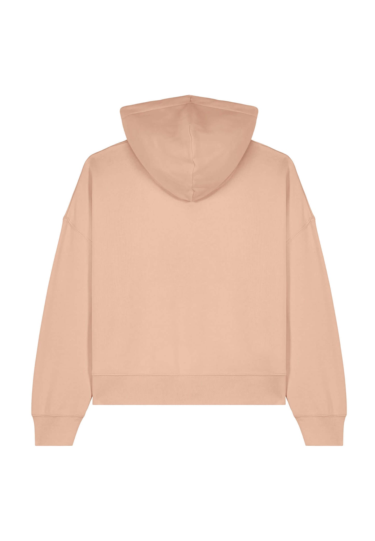 Dos du pull brodé saumon, look décontracté.