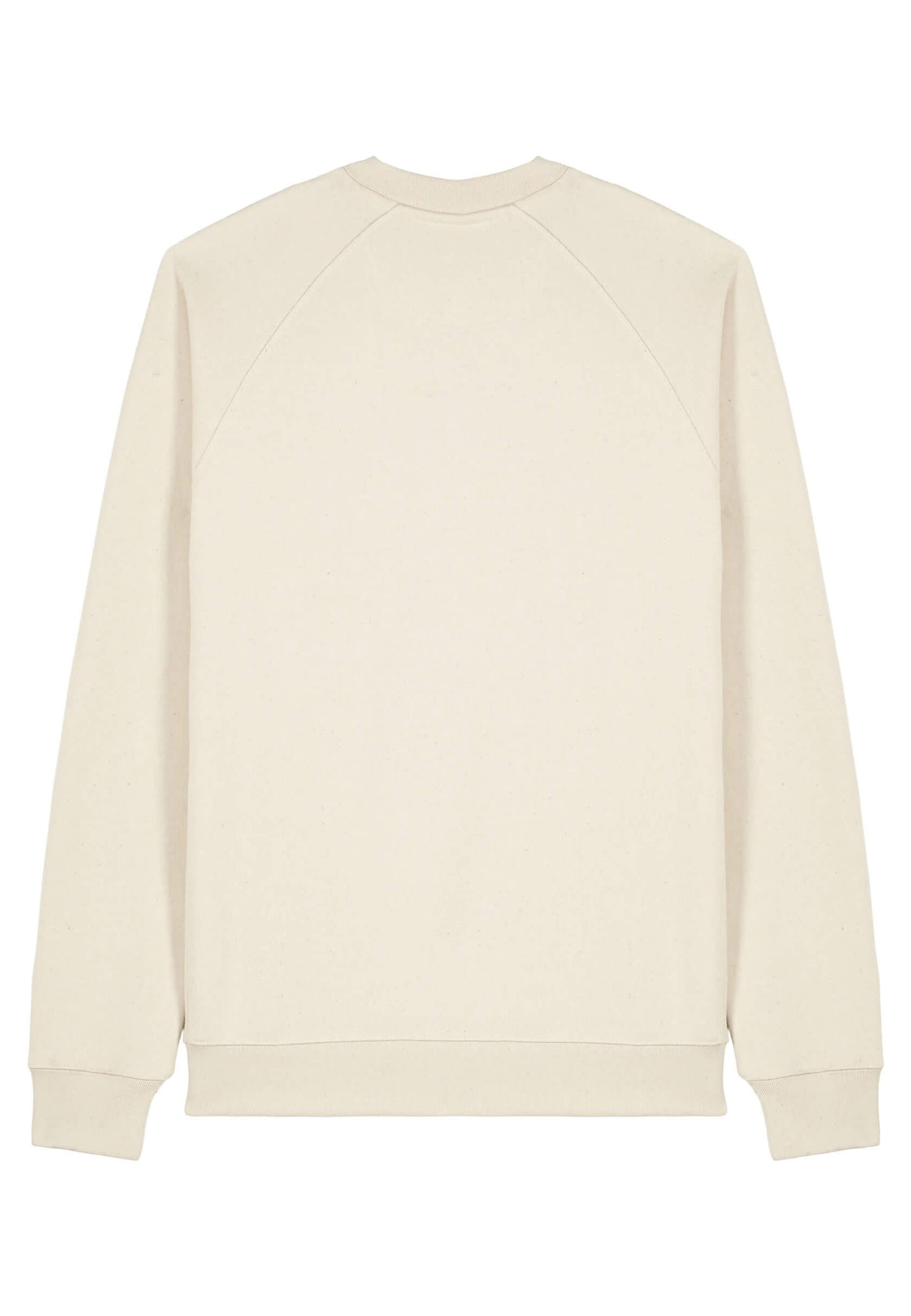 Dos du sweat-shirt élégant beige, matière douce et épaisse.