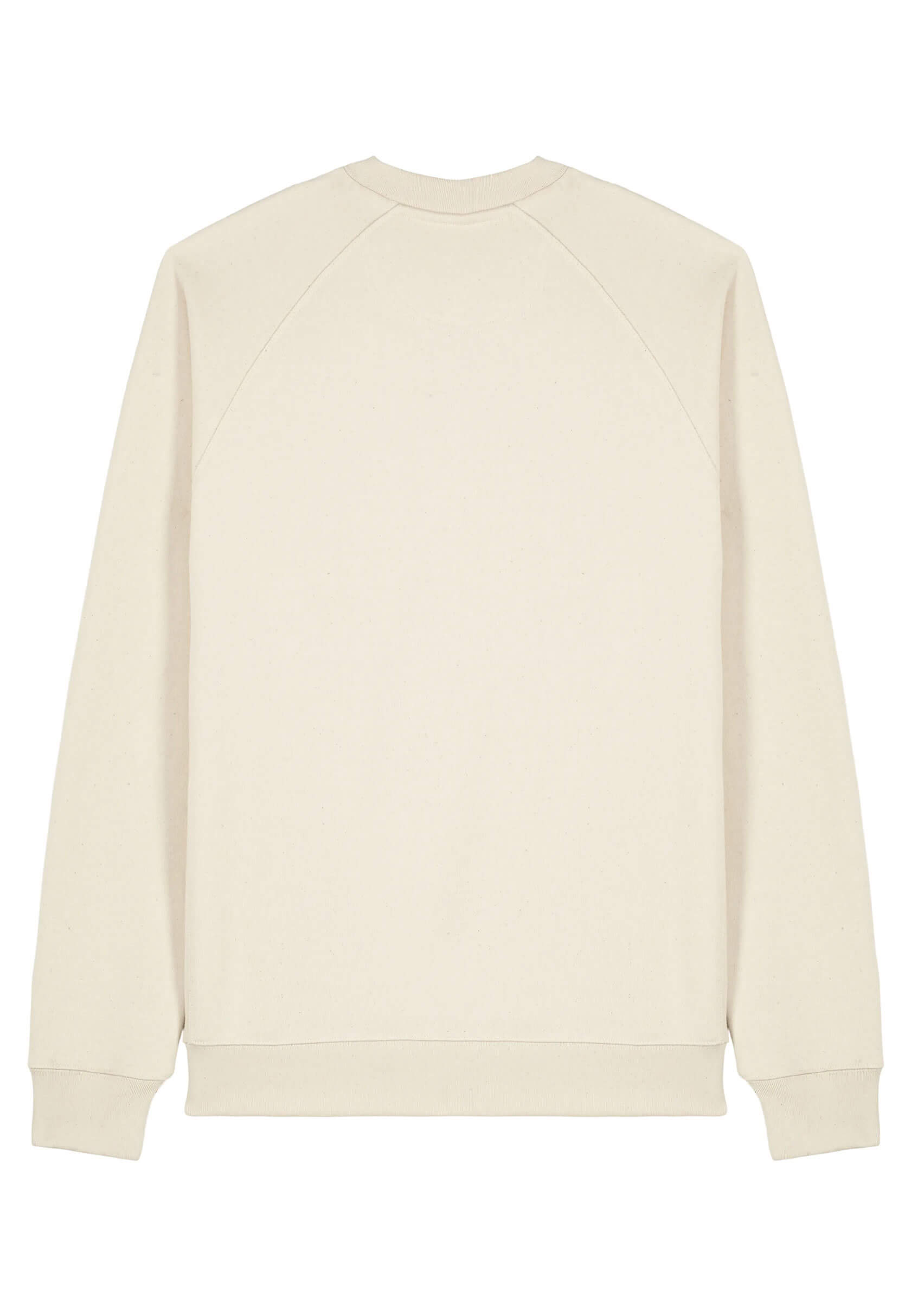 Dos du sweat-shirt élégant beige, matière douce et épaisse.