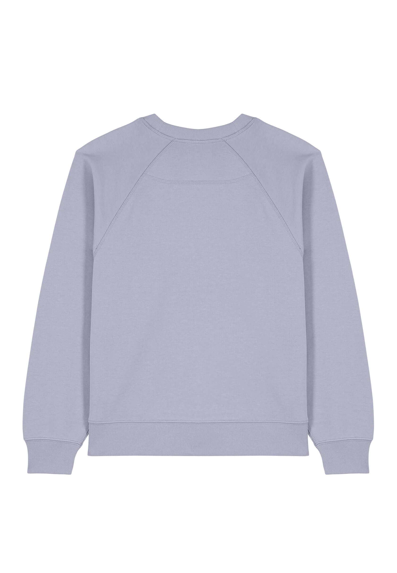 Dos du sweat-shirt élégant violet pâle, coupe confortable.