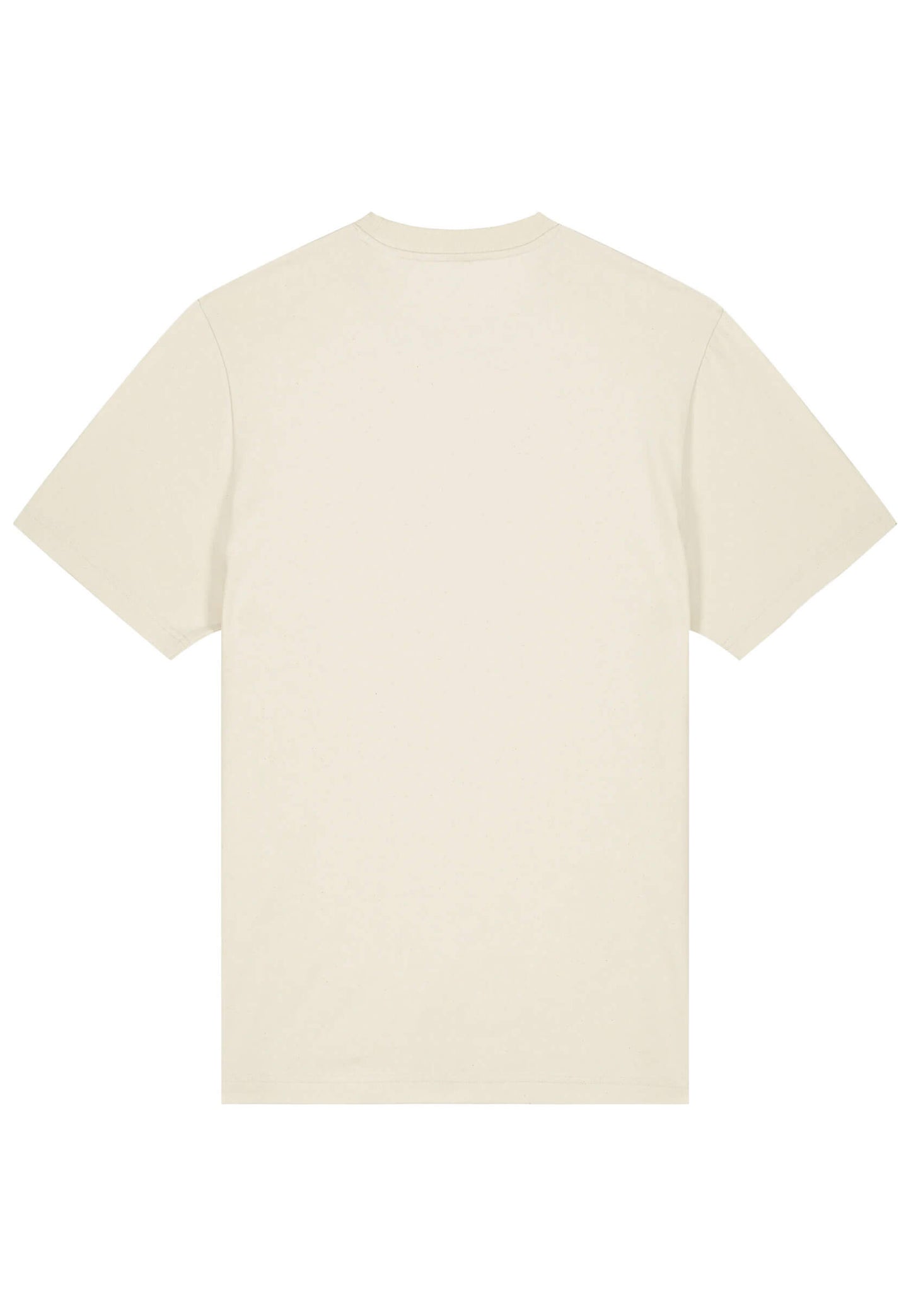 Dos du t-shirt élégant beige, texture douce et finition premium.