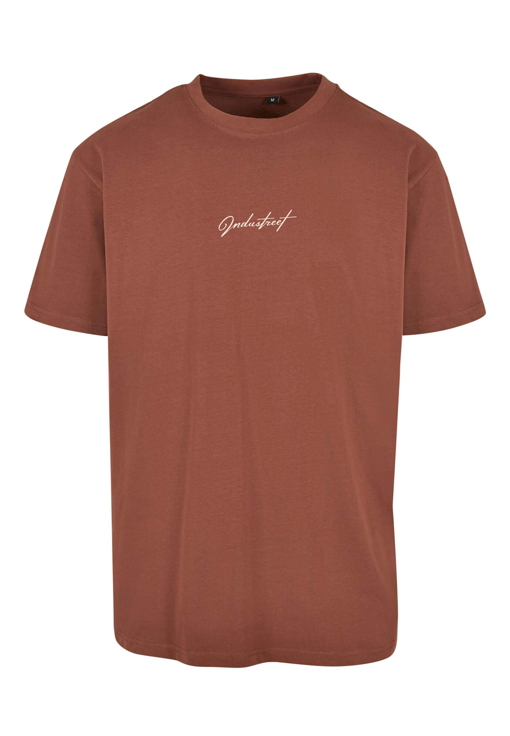 T-shirt broderie premium marron, style streetwear et confortable.