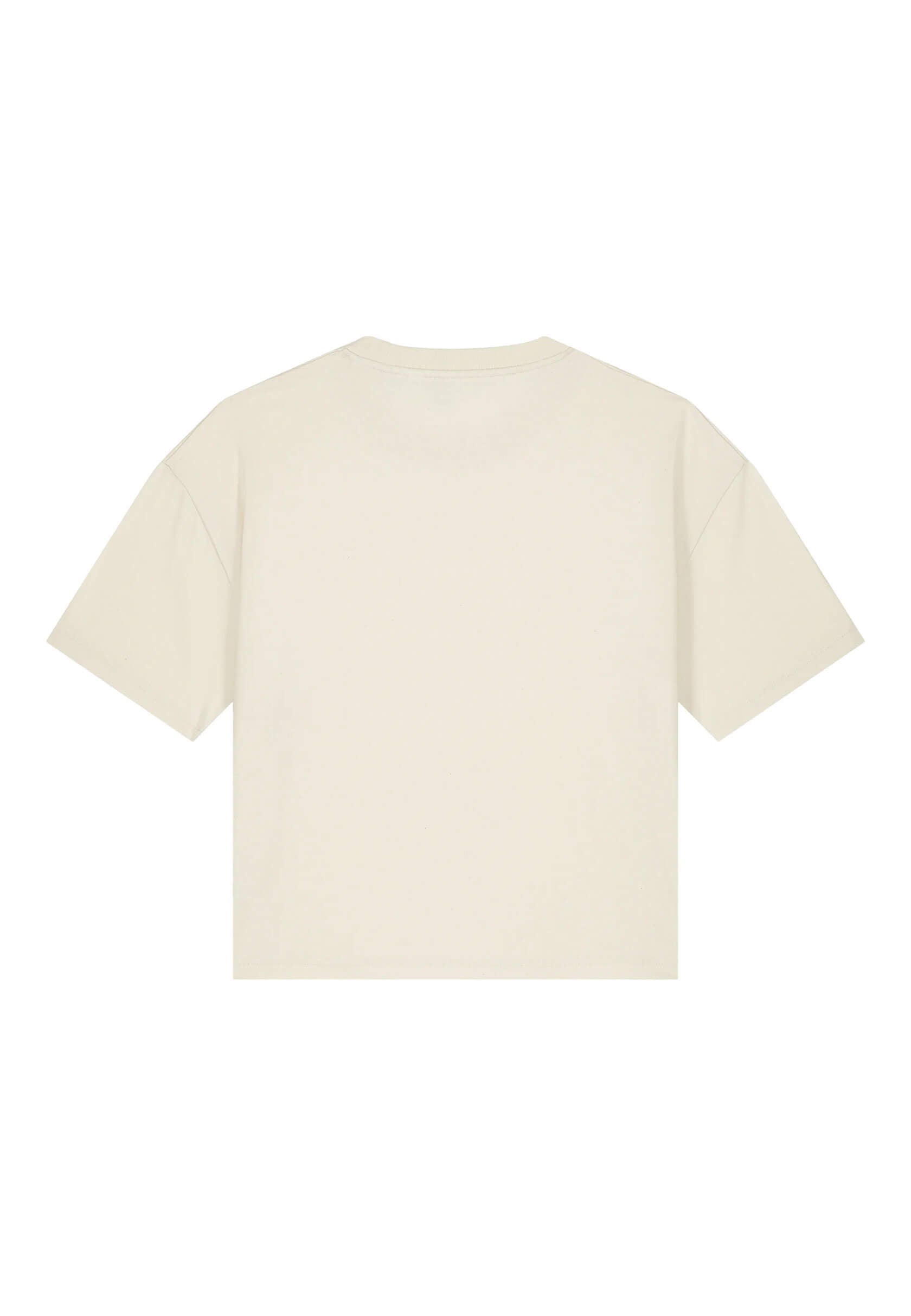 Dos du t-shirt brodé beige femme, couture fine et confort.