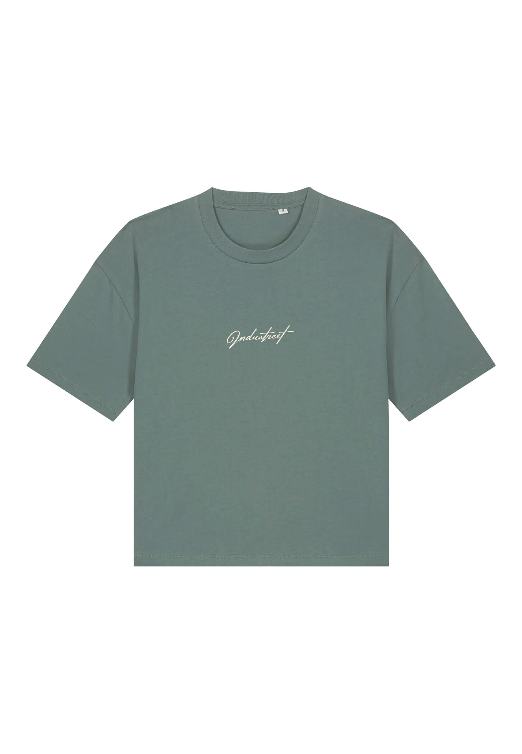 T-shirt brodé vert pour femme, coupe féminine et légère.